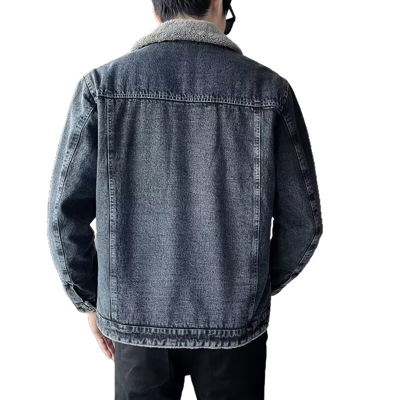 Men's Denim Jacket with Added  - Winter Clothing Work ulasan dan harga