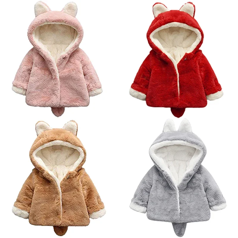 Cute Cat Ears Plush Baby Jacke - Winter Clothing Baby ulasan dan harga