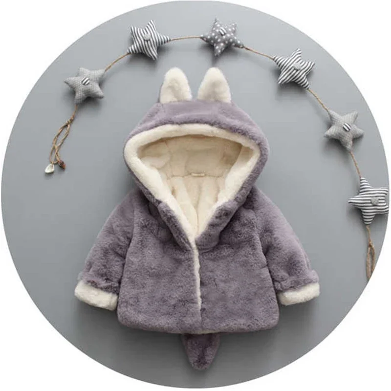 Cute Cat Ears Plush Baby Jacke - Winter Clothing Baby ulasan dan harga
