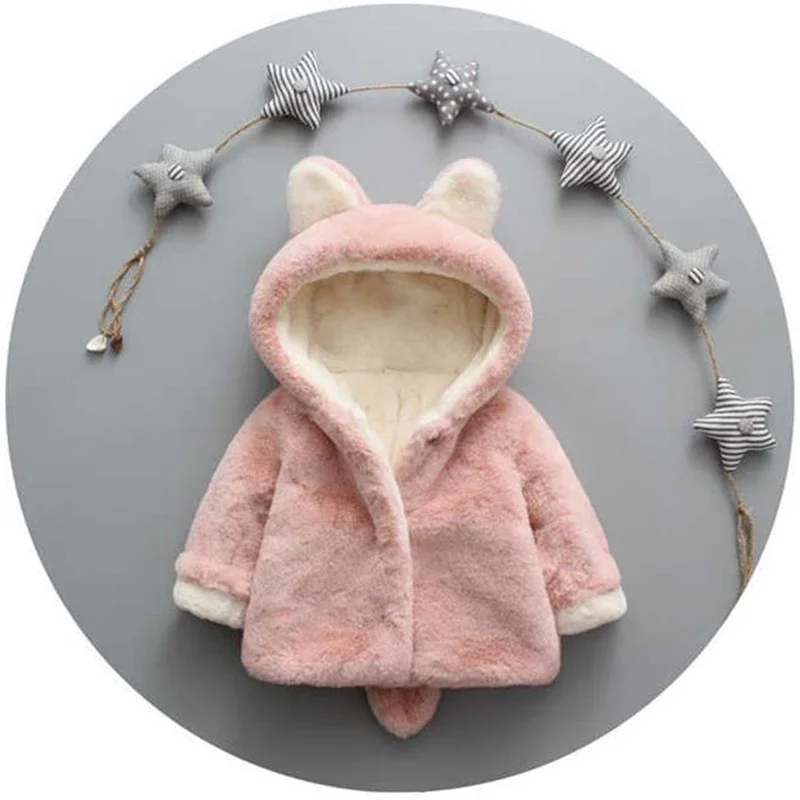 Cute Cat Ears Plush Baby Jacke - Winter Clothing Baby ulasan dan harga