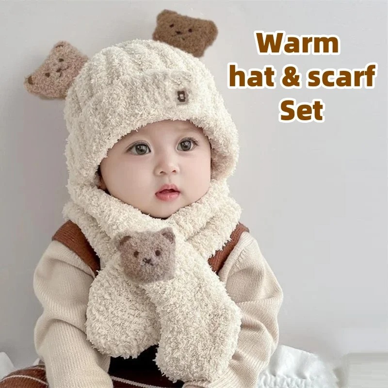 1-10PCS Baby Hat Scarf for Gir - Winter Clothing Baby ulasan dan harga